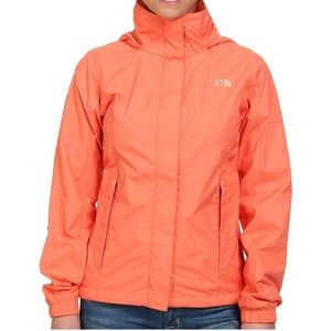 Orange North Face rain jacket rain coat size M